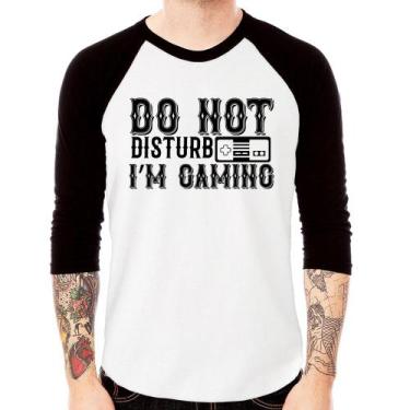 Imagem de Camiseta Raglan Do Not Disturb I'm Gaming Manga 3/4 - Foca na Moda, Br