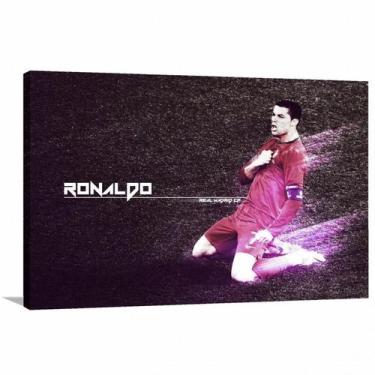 Imagem de Quadro Cristiano Ronaldo decorativo com Tela em Tecido - Wall Frame