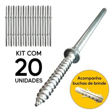 Imagem de Parafuso Pino Suporte Invisível Prateleira 20 Peças 140mm - Mastertel