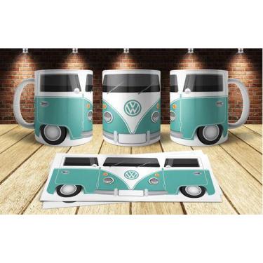 Imagem de Caneca Porcelana Engraçadas Carros Kombi Perua Van Verde - Alabama Sta