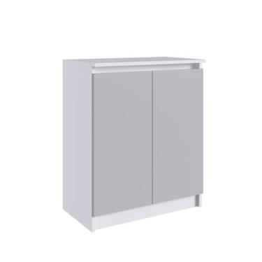 Imagem de Armário Multiuso Home Office 2 Portas Branco e Cinza M.Com