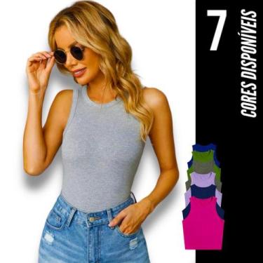 Imagem de CROPPED CANELADO Feminino Regata Blusinha Fitness Camiseta Academia Co