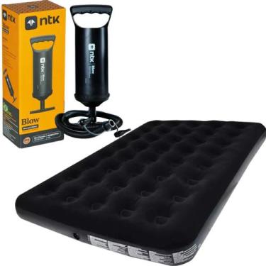 Imagem de Colchão Inflavel Casal Acampamento Deluxe Bel + Inflador, Colchão Infl