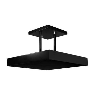 Imagem de Lustre Plafon Pendente Luminária Luz Indireta 30x30 Preto - Iluminar A