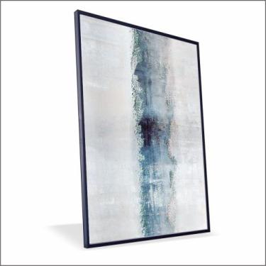 Imagem de Quadro Abstrato Azul Canvas Sem Vidro - Center Molduras, 40x30 Filete,