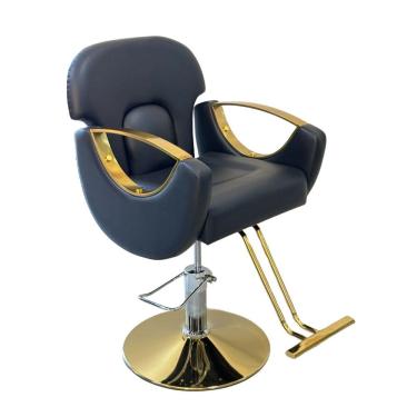 Imagem de Cadeira Poltrona Salão de Beleza Maquiagem Fixa Dourada Luxo Moderna Importway Iwcsb