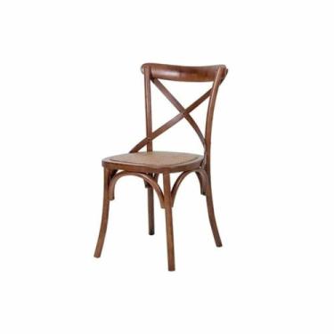 Imagem de Cadeira Imbuia Assento Rattan Primeira Linha Madeira Maciça - LUXdécor