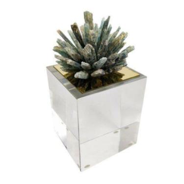 Imagem de Escultura Enfeite Coral Escuro Cristal Maior Base luxo - LUXdécor