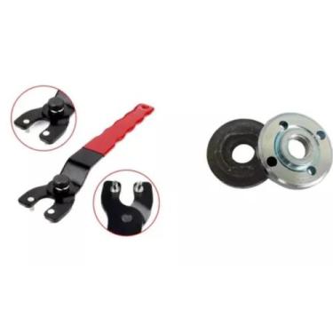 Imagem de Porca E Flange P/ Esmerilh 4 1/2 Furo 20mm+chave Pino - CTPHOR