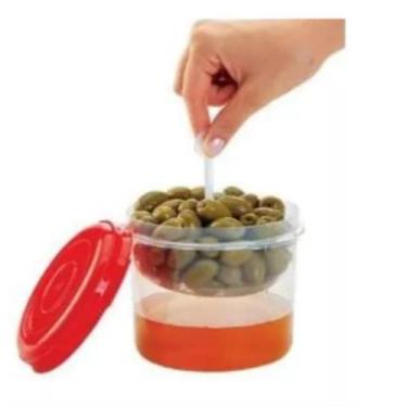 Imagem de 1 Pote Serve e Porta Conserva Azeitonas 1 Litro Com Aparador - Injetem