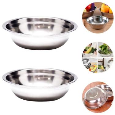 Imagem de 2 Tigelas Bowl em Inox Pote Sobremesas Pet Cozinha 500ml - Chinatown