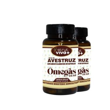 Imagem de 2x oleo de avestruz strut original omega 3 6 7 9 - Genuinamente Strut