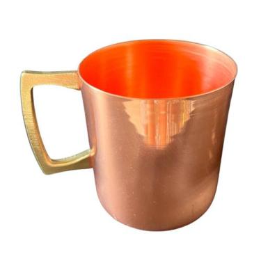 Imagem de Caneca de Cobre 350 ml (Lisa / Sem Borda / Alças de Bronze) - Artesana