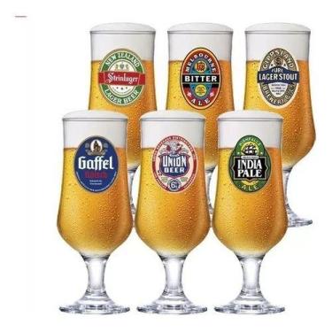Imagem de Jogo De Taças De Cerveja Chopp 370ml Kit 6 Copos - Ruvolo
