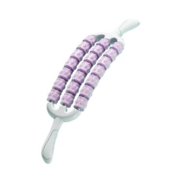Imagem de YIJU Rolo de massagem vara ferramenta de massagem manual rolo muscular vara treinamento relaxamento muscular exercício rolo para pescoço ao ar livre