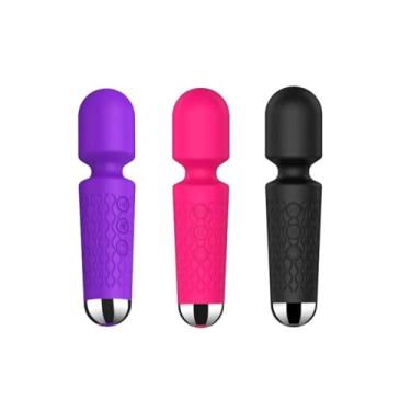 Imagem de Mini Toy Vibrador Varinha Mágica com 20 Modos de Vibrações e 8 Níveis e Velocidade - ROSA/ROXO