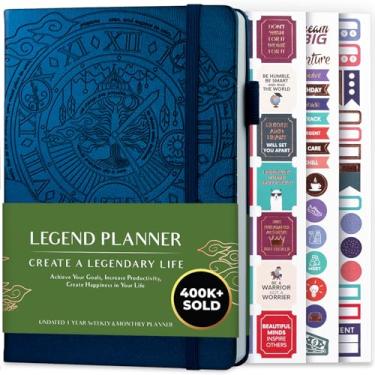 Imagem de Legend Planner – Planejador de vida semanal e mensal para atingir seus objetivos e viver mais feliz. Caderno organizador e diário de produtividade. A5 (azul místico)