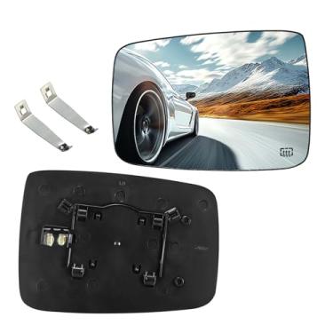 Imagem de SYKRSS Vidro espelhado aquecido lado esquerdo do motorista 68050299AA 68079363AA compatível com Dodge Ram 1500 2500 2500 2009-2018 lado esquerdo do motorista vidro plano espelho retrovisor com suporte