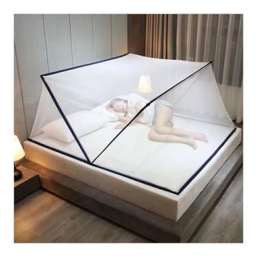 Imagem de Rede mosquiteira para cama mosquiteiras dobráveis mosquiteira emergente grande portátil com baixo para adultos viagem de acampamento em interiores e exteriores (cor: Blue B, tamanho: 190 x 80 x 80 cm