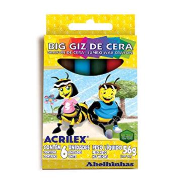 Imagem de Giz de Cera Big Acrilex com 06 Cores - Ref. 09106