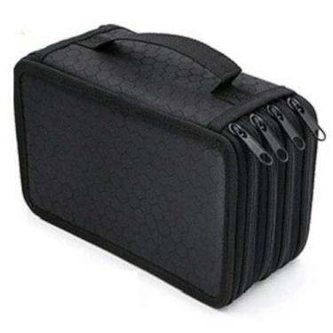 Imagem de Estojo Box Escolar com 4 Níveis e Grande Capacidade – Organização Perfeita para Seus Materiais! (Preto)