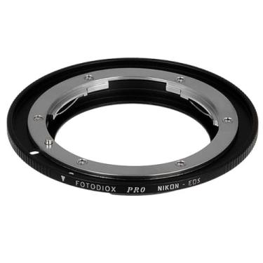 Imagem de Adaptador de montagem de lente Fotodiox Pro compatível com lente Nikon Nikkor F montagem D/SLR para corpo de câmera Canon EOS (EF, EF-S) montagem D/SLR - com chip de confirmação de foco Gen10