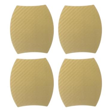 Imagem de Partuto 4 peças 90 x 100 mm adesivo protetor de copo de porta de carro universal 3D - Película protetora de maçaneta de porta de carro anti-arranhões - tom dourado