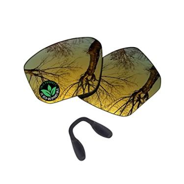 Imagem de Raydi Lentes de reposição de policarbonato e protetores de nariz para óculos de sol Oakley Targetline OO9397 - Espelho dourado 24K - Polarizado
