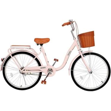 Imagem de Bicicleta urbana feminina de aço de alto carbono de 61 cm para trabalho pneu sólido estudantes universitários adultos, cor, 61 cm