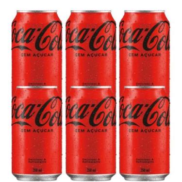 Imagem de Coca Cola lata Sem Açúcar 350ml fardo C/6 Unidade - COCA-COLA, Origina