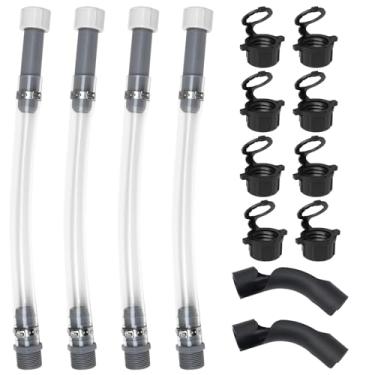 Imagem de mapleza Conjunto prático de reabastecimento com 4 mangueiras de lata de gás, 2 dobradores de mangueira e 8 tampas de ventilação compatíveis com jarro de combustível VP de 3/5/5,5 galões, adequado para