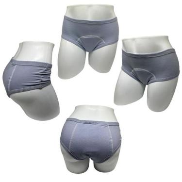 Imagem de Calcinha Absorvente Algodão Segura Escapes Urina 2un Cinza - Minha Est