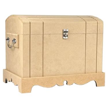 Imagem de Caixa Baú Ferragem De Madeira Em Mdf Cru Com Fecho para Cadeado (BAÚ FERRAGEM)