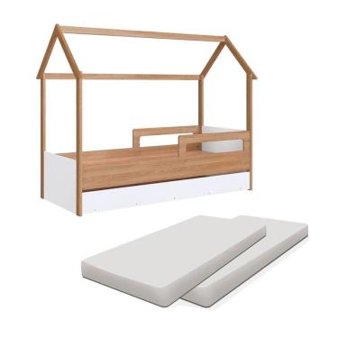 Imagem de Bicama Casinha Com 2 Colchões Solteiro Sonho Shop JM