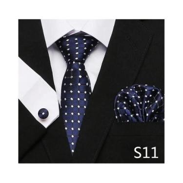 Imagem de Conjunto de Abotoaduras e Gravata Xadrez Vermelha para Homens - Ideal 