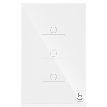Imagem de Interruptor Inteligente 3 Teclas Conexão Zigbee Compatível com Assistente de voz, IOS e Android Branco - Geonav
