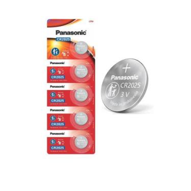 Imagem de Kit 1 Cartela Bateria Lítio Panasonic CR2025 3V 5 unidades