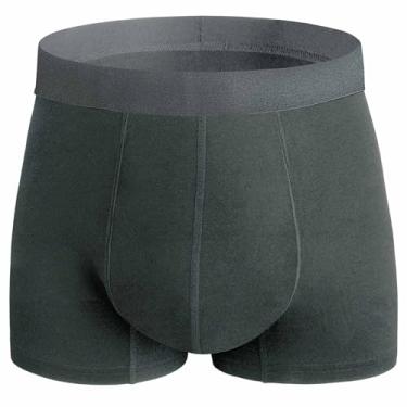 Imagem de REELINDRY Cueca boxer masculina lavável para incontinência, 65 g, absorvente à prova de vazamento, reutilizável para controle da bexiga, 1 pacote (cinza escuro, M)