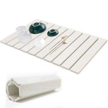 Imagem de DZHPSRSZ Tapete de secagem de louça, tapete de cozinha (61 x 41 cm), tapete de secagem de pedra para balcão de cozinha, tapete de secagem de louça com terra de diatomáceas para balcão, tapete de