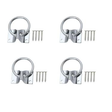 Imagem de Suporte Argolado Aço Inox Flor Pendurar Cabresto Cavalo - Vet