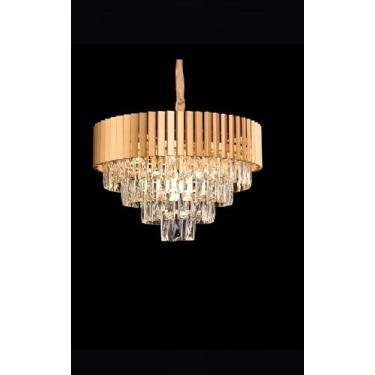 Imagem de Lustre Pendente de Cristal K9 Dourado Legítimo PIEDA