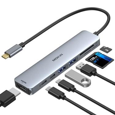Imagem de Adaptador USB C Hub HDMI para MacBook Pro/Air, MOKiN 7 em 1 USB C Dongle Mac adaptador com HDMI, porta de dados tipo C, 100W PD, SD/TF e 2 USB 3.0 para Dell/Lenovo/Thinkpad