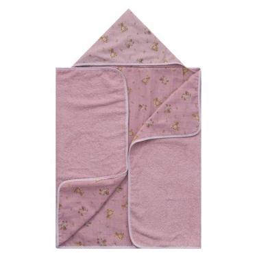Imagem de Toalha Banhão para Bebê Felpa Soft Baby Joy Clássicos, Ursa Rosa