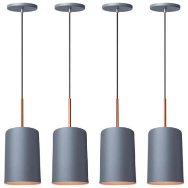 Imagem de Kit 4 Luminária Pendente Veneza Cinza - AZ Casa Decor