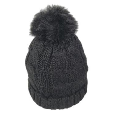 Imagem de Touca De Frio Lisa Pompom Adulto Para Frio Inverno Gorro Unissex - FG,