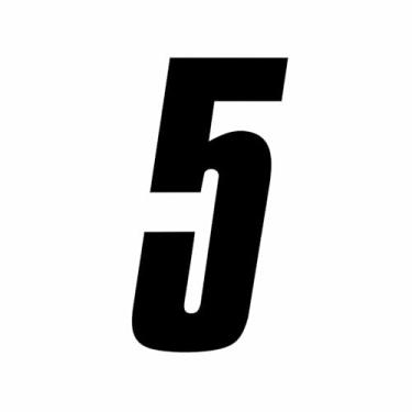 Imagem de Awonderful Decalques de corrida removíveis 5 polegadas/13 cm adesivos de motocicleta de vinil para Dirt Bike, ATV, Ebike, Track Day Graphics - Preto (pacote com 2) (número 5)