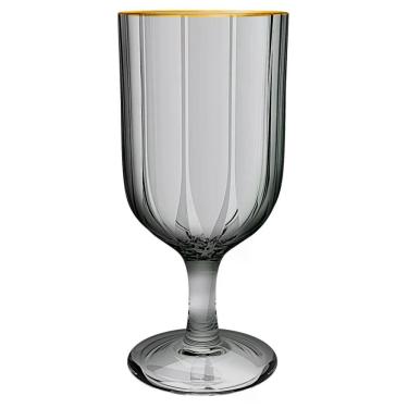 Imagem de Jg 6 tacas refinatto vidro fume borda ouro 330ML L'HERMITAGE