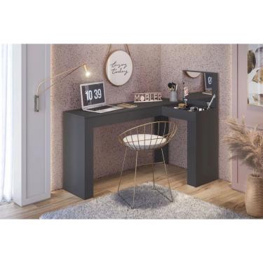 Imagem de Penteadeira Camarim Em L Plus/Jade Preto - Big Shops