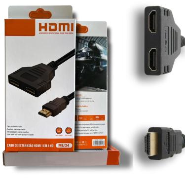 Imagem de Cabo de Extenção hdmi 1 em 2 HD Divisor Splitter Duplicador