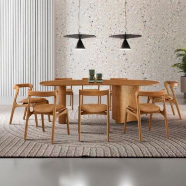 Imagem de Mesa de Jantar Soláris 220cm Madeira Tampo Laminado Orgânico com 8 cad